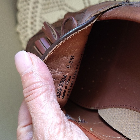 Johnston & Murphy Mens Slip On Brown Loafer Size 9.5 Weave Toe - Picture 9 of 9